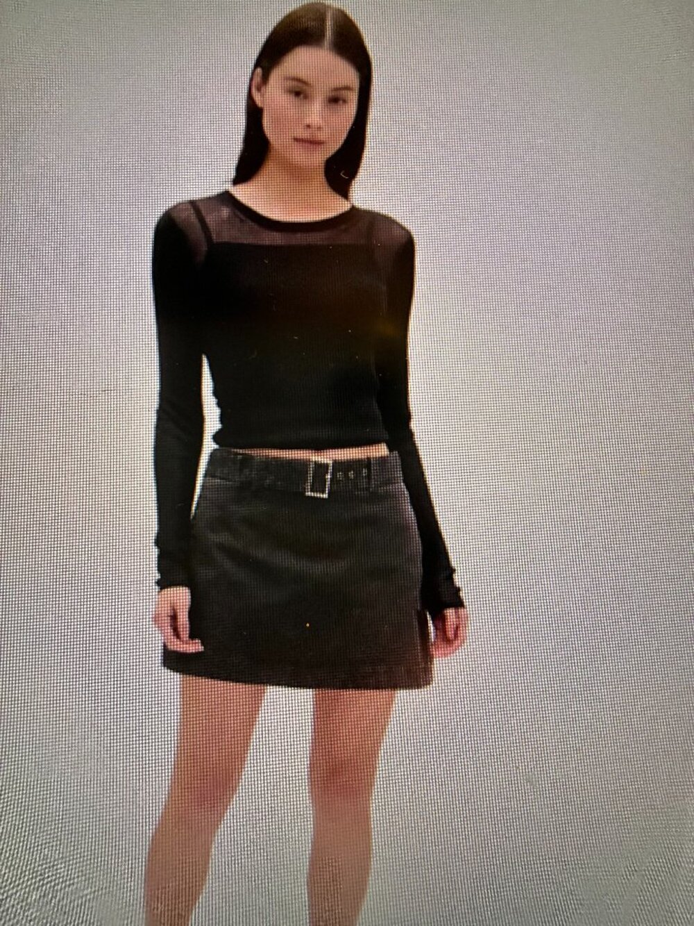 Gap Belted Mini Skort - Black - Size PETITE LARGE